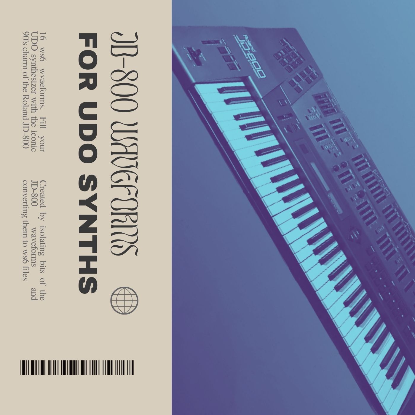 UDO waveform pack with iconic Roland JD-800 digital waves for lush, ambient, and crystalline synth sounds across Super 6/8/Gemini.